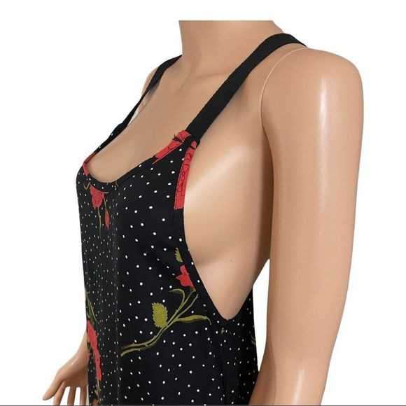 Volcom Polka Dot Rose Floral Midi Dress Sz S - Picture 6 of 15